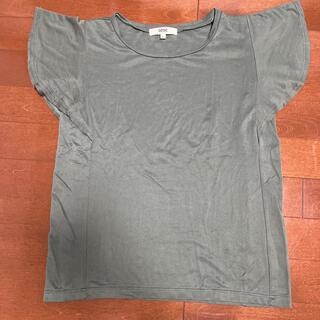 オゾック(OZOC)のオゾック とろみ カットソー Tシャツ カーキ(Tシャツ(半袖/袖なし))