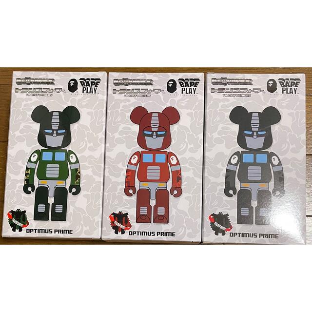 ベアブリックbe@rbrick トランスフォーマー　オプティマス　bape 3体セット