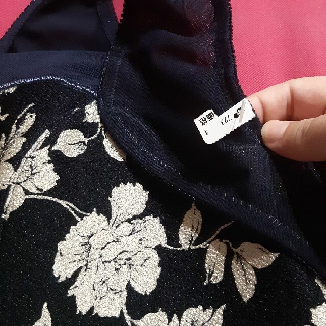 和装ブラジャー　10L　紺　花柄 レディースの水着/浴衣(着物)の商品写真