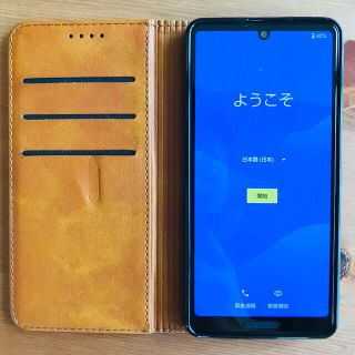 アクオス(AQUOS)のAQUOS sense4 lite ブラック　楽天モバイル　ケース＆ケーブル付(携帯電話本体)