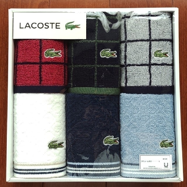 LACOSTE(ラコステ)のLACOSTE　ラコステ　タオルハンカチ　6枚セット メンズのファッション小物(ハンカチ/ポケットチーフ)の商品写真