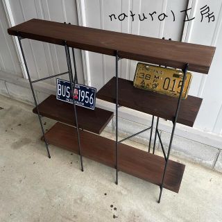 手作りアイアン家具 折り畳みラック アンティーク 西海岸インテリア 幅100cm(棚/ラック/タンス)