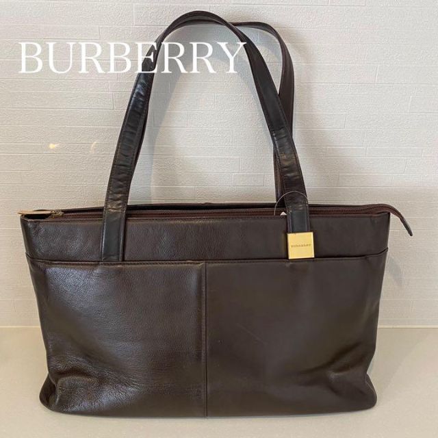 BURBERRY バーバリー レザー トートバッグ ノバチェック バッグ - バッグ BURBERRY バーバリー レザー トートバッグ ノバチェック バッグ - バッグ