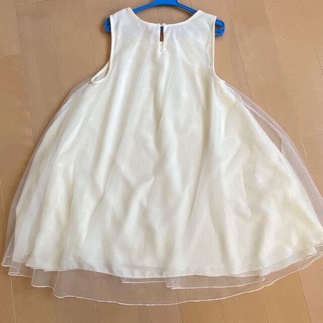 ドレス　Aラインワンピース　150 白 キッズ/ベビー/マタニティのキッズ服女の子用(90cm~)(ドレス/フォーマル)の商品写真