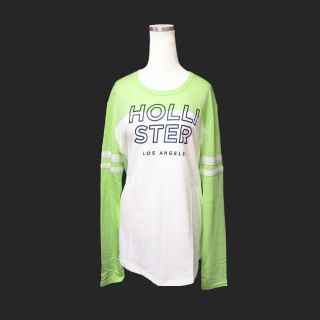 ホリスター(Hollister)の★新品★ホリスター★フットボール長袖Tシャツ (White/Mint/S)(Tシャツ(長袖/七分))