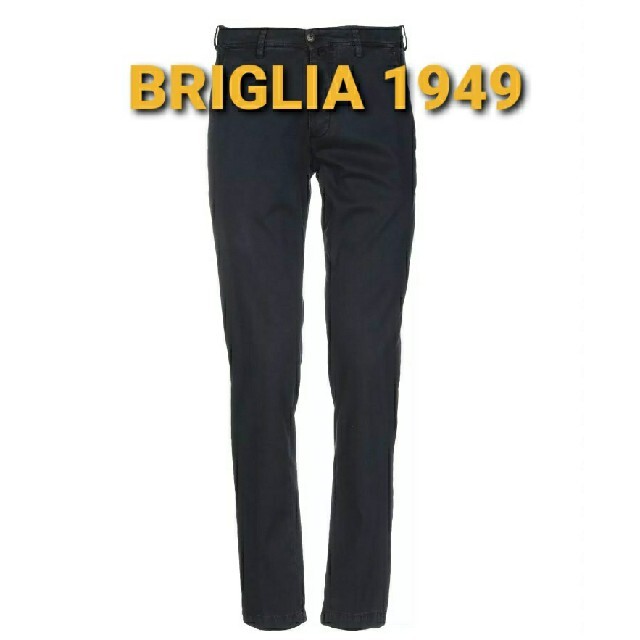 新品 BRIGLIA 1949 イタリア製 スラックス パンツ スリム 紺44