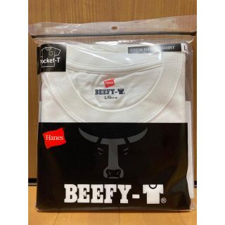 ヘインズ(Hanes)のヘインズ　ビーフィーTシャツ　ポケット付　Lサイズ　白　未使用品(Tシャツ/カットソー(半袖/袖なし))