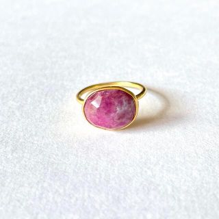 Ruby 22k gold plated ring(リング(指輪))