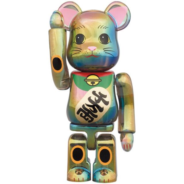 BE@RBRICK 招き猫 黒透明メッキ 100％ & 400％