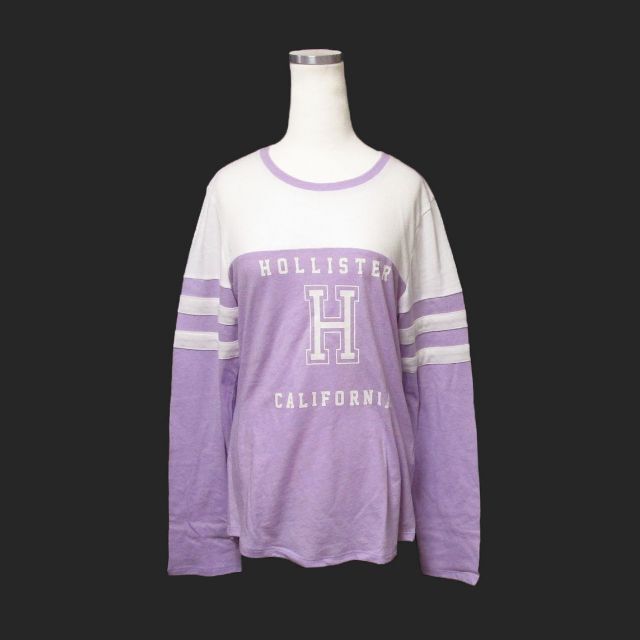 Hollister(ホリスター)の★新品★ホリスター★フットボール長袖Tシャツ(Lavender/White/S) レディースのトップス(Tシャツ(長袖/七分))の商品写真