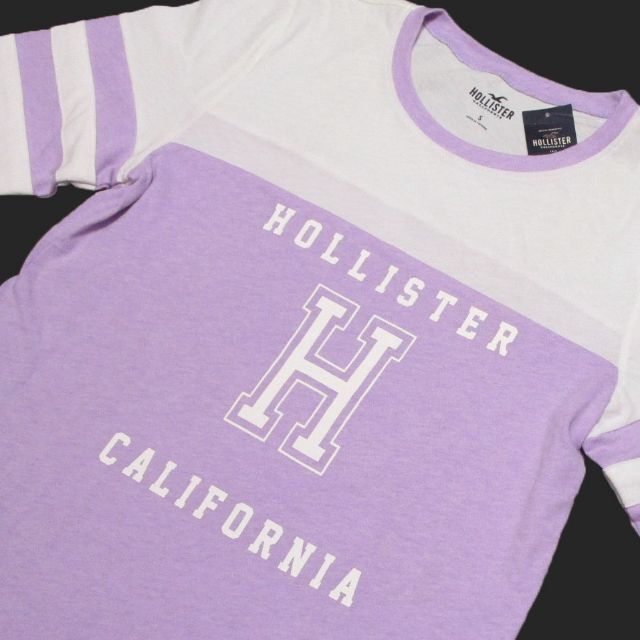 Hollister(ホリスター)の★新品★ホリスター★フットボール長袖Tシャツ(Lavender/White/S) レディースのトップス(Tシャツ(長袖/七分))の商品写真