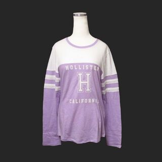 ホリスター(Hollister)の★新品★ホリスター★フットボール長袖Tシャツ(Lavender/White/S)(Tシャツ(長袖/七分))
