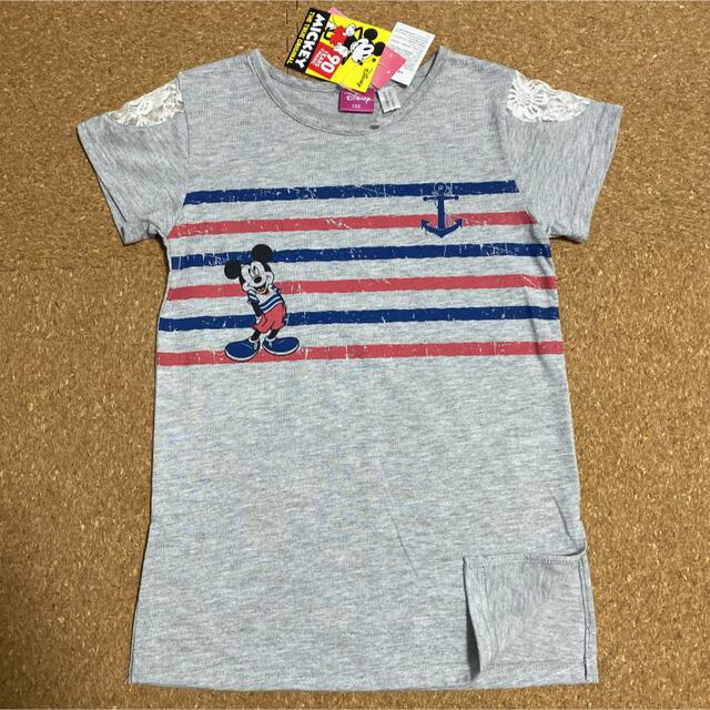 Disney(ディズニー)の新品タグ付き120半袖ロングTシャツ　チュニック　ディズニーミッキー.17 キッズ/ベビー/マタニティのキッズ服女の子用(90cm~)(Tシャツ/カットソー)の商品写真