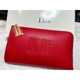 ディオール(Dior)のディオール　ノベルティ　ポーチ　赤　レッド(ポーチ)