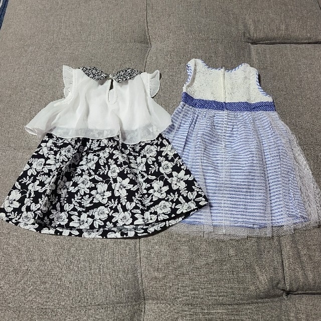 ワンピース2着セット☆美品☆+ワンピースセットアップ キッズ/ベビー/マタニティのベビー服(~85cm)(ワンピース)の商品写真