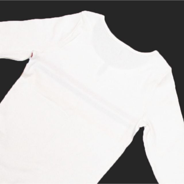 Hollister(ホリスター)の★新品★ホリスター★ノッチネック長袖リブTシャツ (White/L) レディースのトップス(Tシャツ(長袖/七分))の商品写真