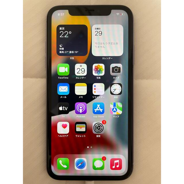 iPhone(アイフォーン)のiPhone 11 パープル 128 GB SIMフリー スマホ/家電/カメラのスマートフォン/携帯電話(スマートフォン本体)の商品写真