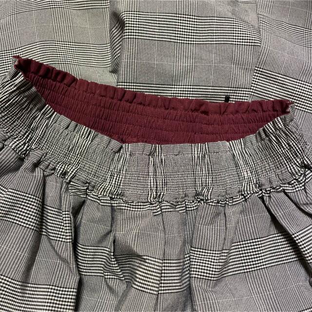 リバーシブルスカート　チェック&ワインレッド レディースのスカート(ロングスカート)の商品写真