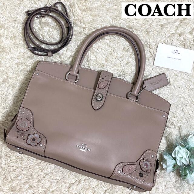 ハンドバッグ美品♡ COACH マーサー サッチェル アップリケ 2way  バッグ　花