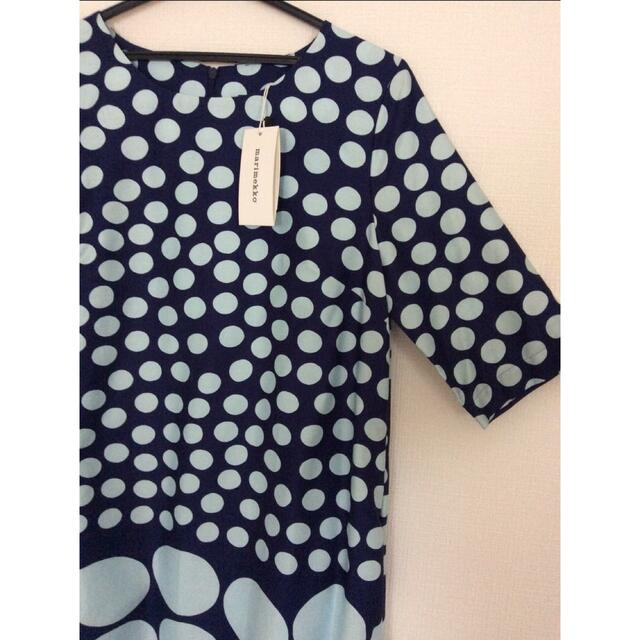 選ぶなら チュニックシャツ ドット柄 marimekko ブラウン M ブラック