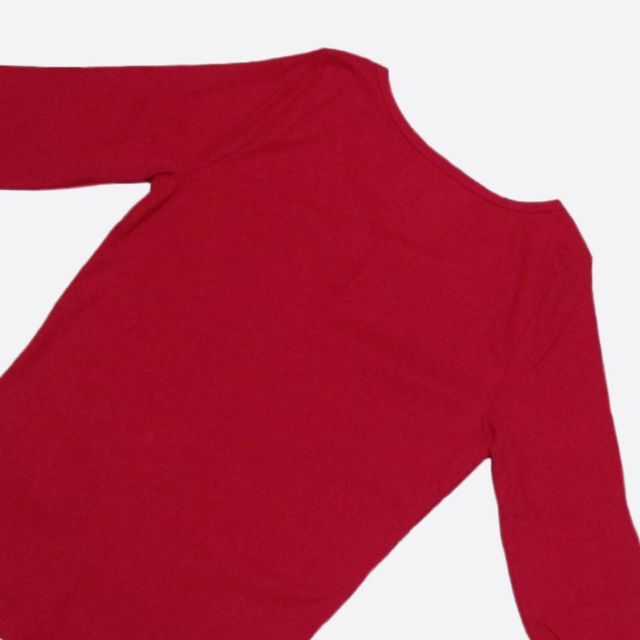 Hollister(ホリスター)の★新品★ホリスター★ノッチネック長袖リブTシャツ (Red/M) レディースのトップス(Tシャツ(長袖/七分))の商品写真