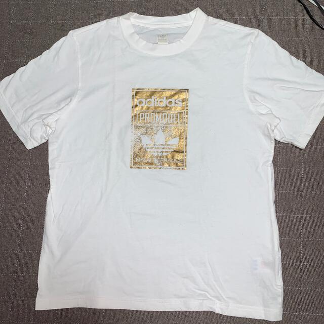 adidas(アディダス)のアディダス　ゴールドロゴTシャツ　サイズO レア　金ロゴ メンズのトップス(Tシャツ/カットソー(半袖/袖なし))の商品写真