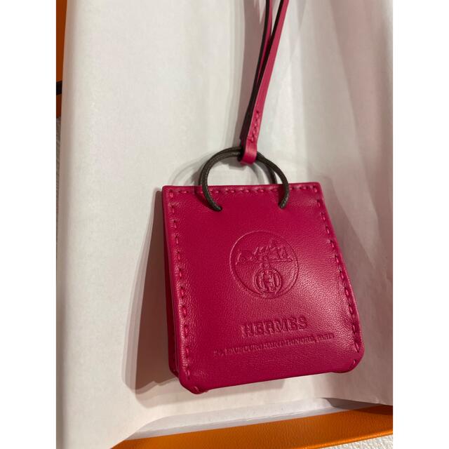 HERMES サックオランジュ バッグチャーム ローズメキシコ ピンク