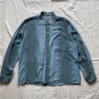 ペンドルトン(PENDLETON)の50s 60s ヴィンテージ レーヨンシャツ リペア ストライプ(シャツ)