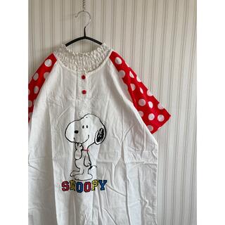 サンタモニカ(Santa Monica)の古着　ヴィンテージ   SNOOPY パジャマシャツ　used ビンテージ(シャツ/ブラウス(半袖/袖なし))