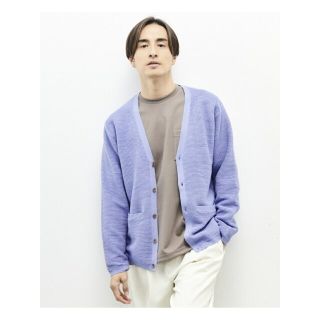 メンズメルローズ(MEN'S MELROSE)の【サックスブルー】ハイツイストコットンライトリップルカーディガン(カーディガン)