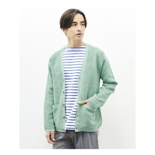 メンズメルローズ(MEN'S MELROSE)の【グリーン】ハイツイストコットンライトリップルカーディガン(カーディガン)