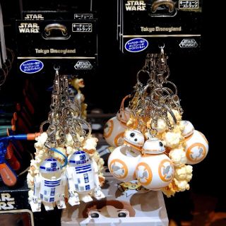 ディズニー(Disney)のディズニーランド購入　BB8 R2D2 ポップコーン　キーホルダー　セット(キャラクターグッズ)