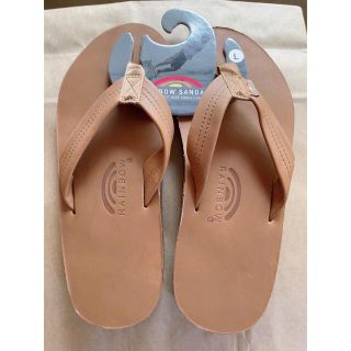 アイランドスリッパ(ISLAND SLIPPER)の新品未使用　レインボーサンダル　ブラウン　L クラシックレザー　ダブルレイヤー(ビーチサンダル)