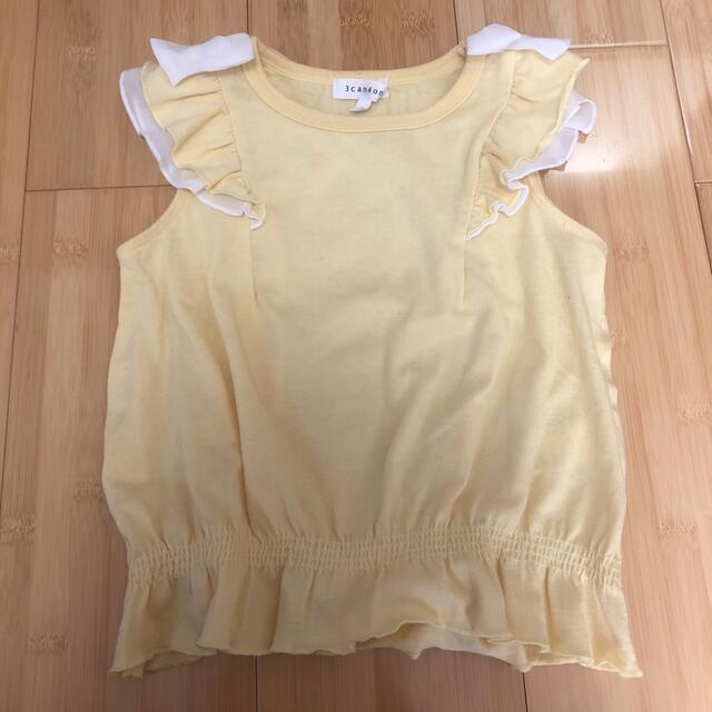 3can4on(サンカンシオン)の3can4on トップス 黄色 袖フリル 女の子 110cm キッズ/ベビー/マタニティのキッズ服女の子用(90cm~)(Tシャツ/カットソー)の商品写真