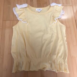 サンカンシオン(3can4on)の3can4on トップス 黄色 袖フリル 女の子 110cm(Tシャツ/カットソー)