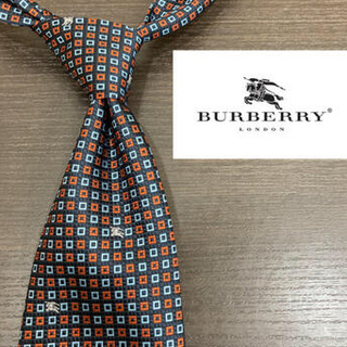 バーバリー(BURBERRY)の【美品】Burberry ロンドン　イタリア製最高級シルク100%ネクタイ 総柄(ネクタイ)