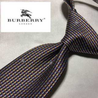 バーバリー(BURBERRY)の【美品】Burberry ロンドン　イタリア製高級シルク100%ネクタイ(ネクタイ)