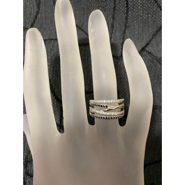 （1107）22号　ブラック×クリアモノトーン男女共通高級の指輪　ペアリング レディースのアクセサリー(リング(指輪))の商品写真
