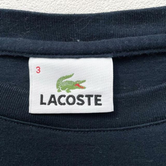 【大人気モデル】ラコステ LACOSTE ワンポイント 刺繍ロゴ Tシャツ 紺