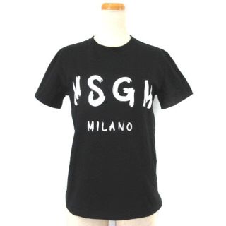 エムエスジイエム(MSGM)のMSGM 近年モデル Tシャツ クルーネック カットソー ロゴ プリント 黒 S(Tシャツ(半袖/袖なし))