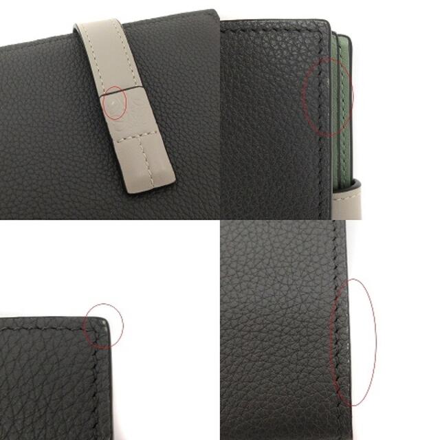 LOEWE(ロエベ)のロエベ コンパクトジップウォレット 二つ折り財布 アナグラム レザー 灰 緑 レディースのファッション小物(財布)の商品写真