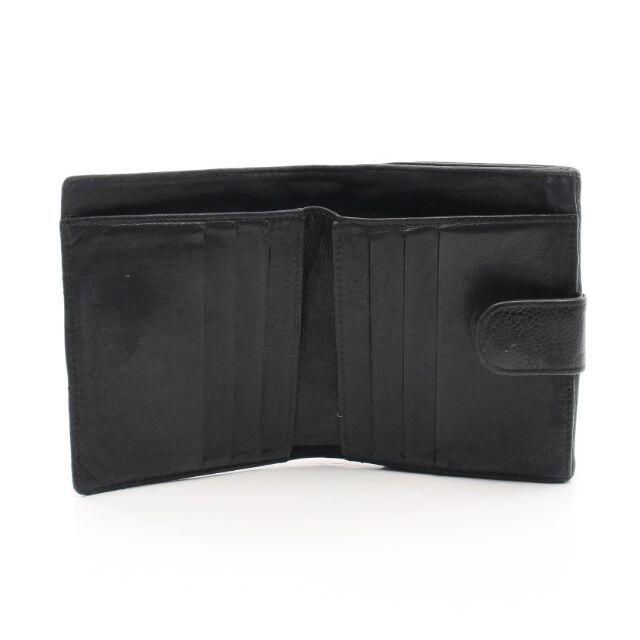 CHANEL(シャネル)のココマーク Wホック財布 二つ折り財布 キャビアスキン ブラック ゴールド金具 レディースのファッション小物(財布)の商品写真