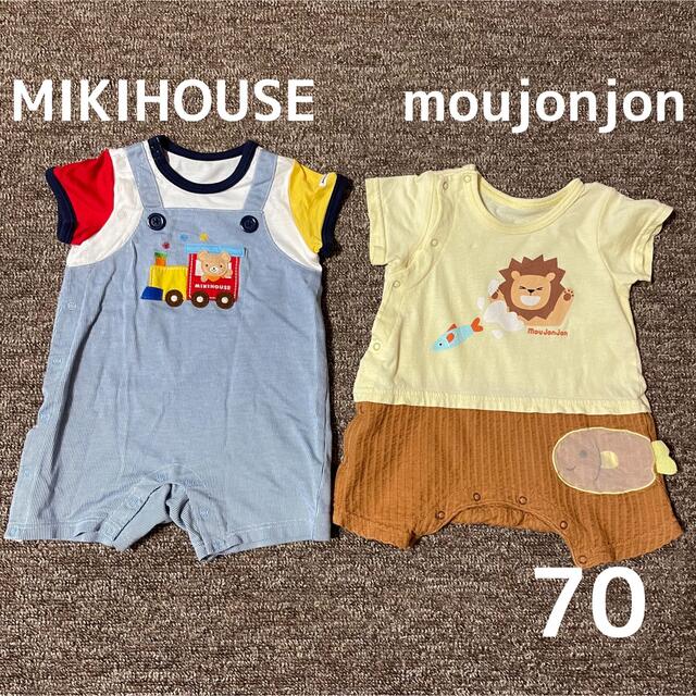 mikihouse(ミキハウス)のミキハウス＆ムージョンジョン　おしゃれロンパース 70 キッズ/ベビー/マタニティのベビー服(~85cm)(ロンパース)の商品写真