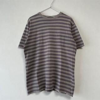 ヴァンズ(VANS)の00年代 VANS ボーダー Tシャツ グレー パープル(Tシャツ/カットソー(半袖/袖なし))