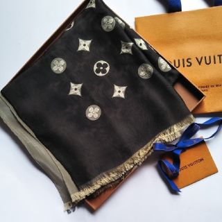 ルイヴィトン(LOUIS VUITTON)のルイヴィトン　シルクシフォンストール グレーブラック(ストール/パシュミナ)