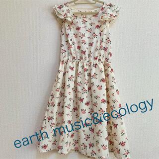 アースミュージックアンドエコロジー(earth music & ecology)の【美品】earth music&ecology 花柄ワンピース 膝丈ワンピース(ひざ丈ワンピース)