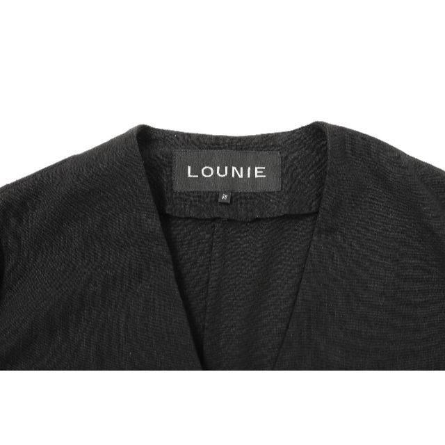 LOUNIE(ルーニィ)の美品★LOUNIEルーニィ★麻ジャケット★M【正規品】ブラック黒【本物保証】 レディースのジャケット/アウター(テーラードジャケット)の商品写真