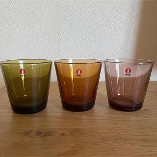 イッタラ(iittala)の新品　イッタラ　iittala カルティオ  パープル　ブラウン　オリーブ　3個(グラス/カップ)