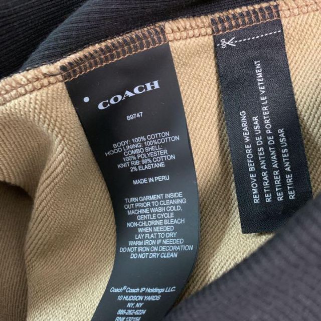 COACH パーカー 切り替え フーディー シグネチャー 新品 サイズM