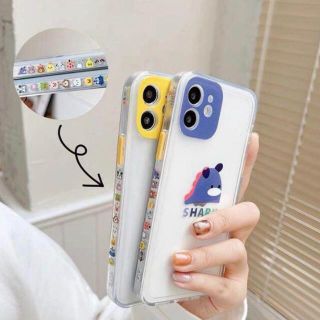 さめ　あひる iPhoneケース iPhone12ケース(iPhoneケース)